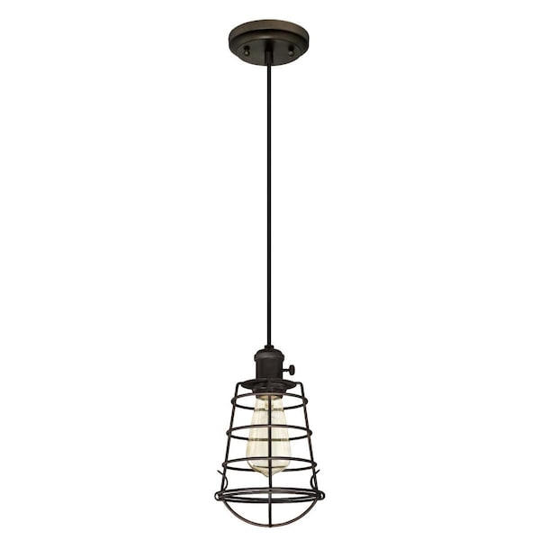 Westinghouse Pendant 60W Mini Turn Knob Nolan ORB Open Metal Cage Shade 6323600 - main
